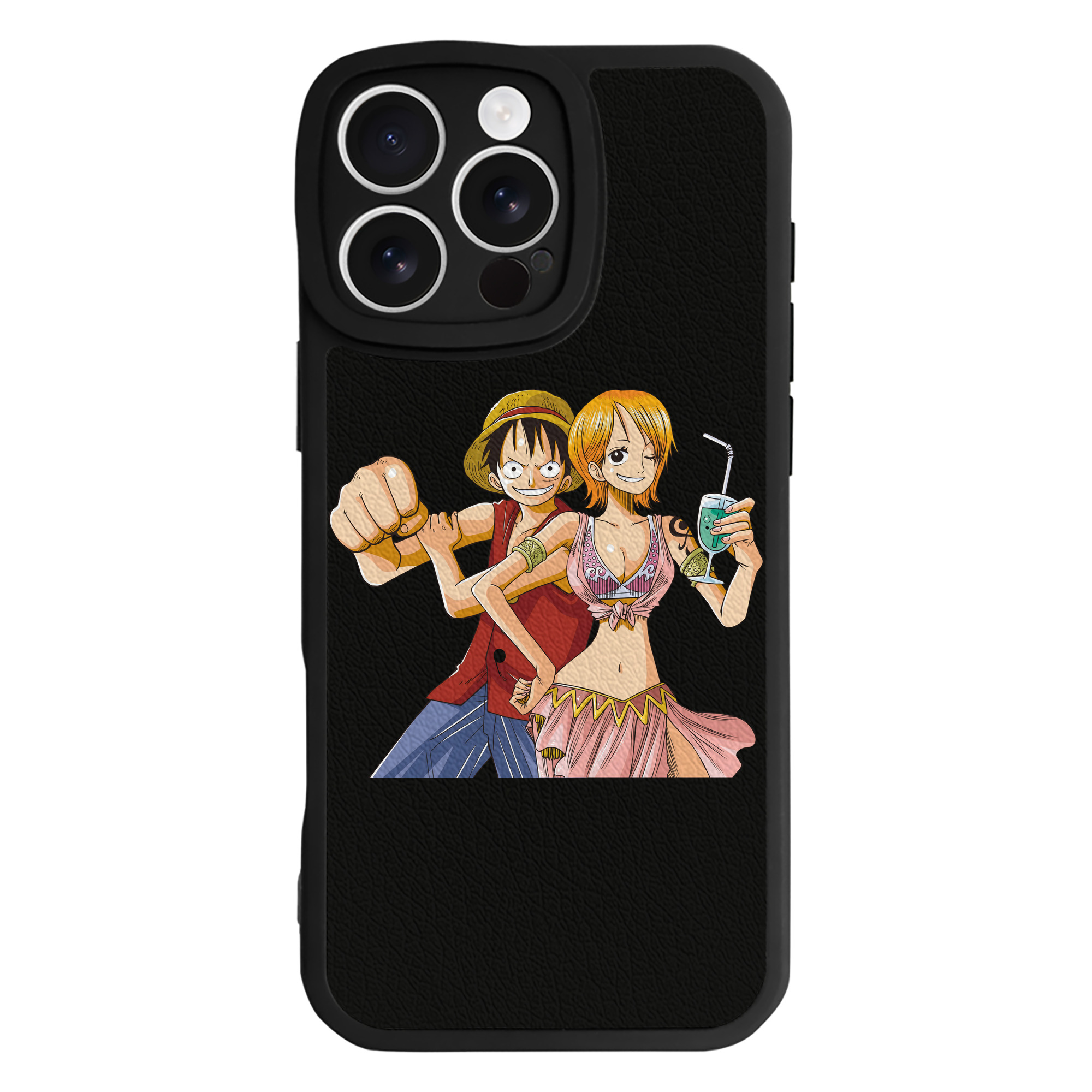 （画像用） ワンピース モンキー・D・ルフィ ONE PIECE Monkey D. Luffy 【iPhone 16シリーズ対応】シリコンスマホケース（レザー調） 材質：シリコン